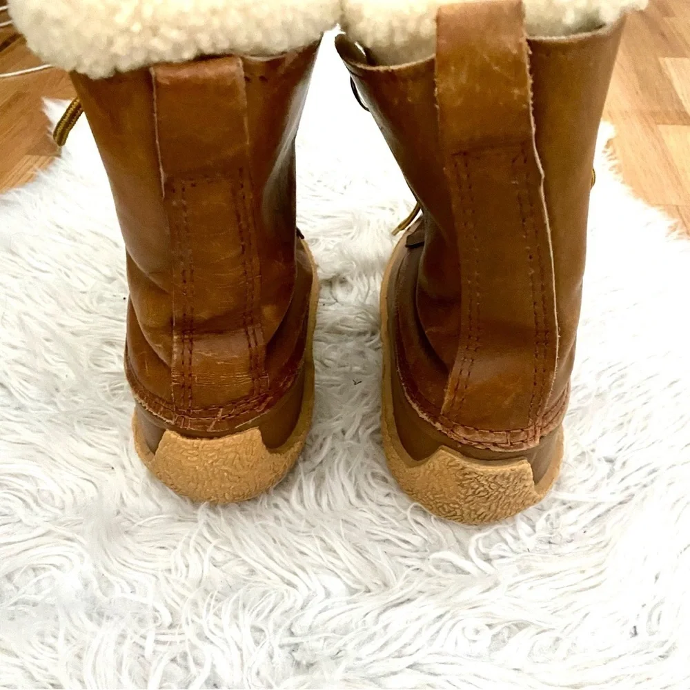 Sorel Kaufman Chugalug Tan Leather Winter Lace Up Boot Size 7 Insulated Vintage